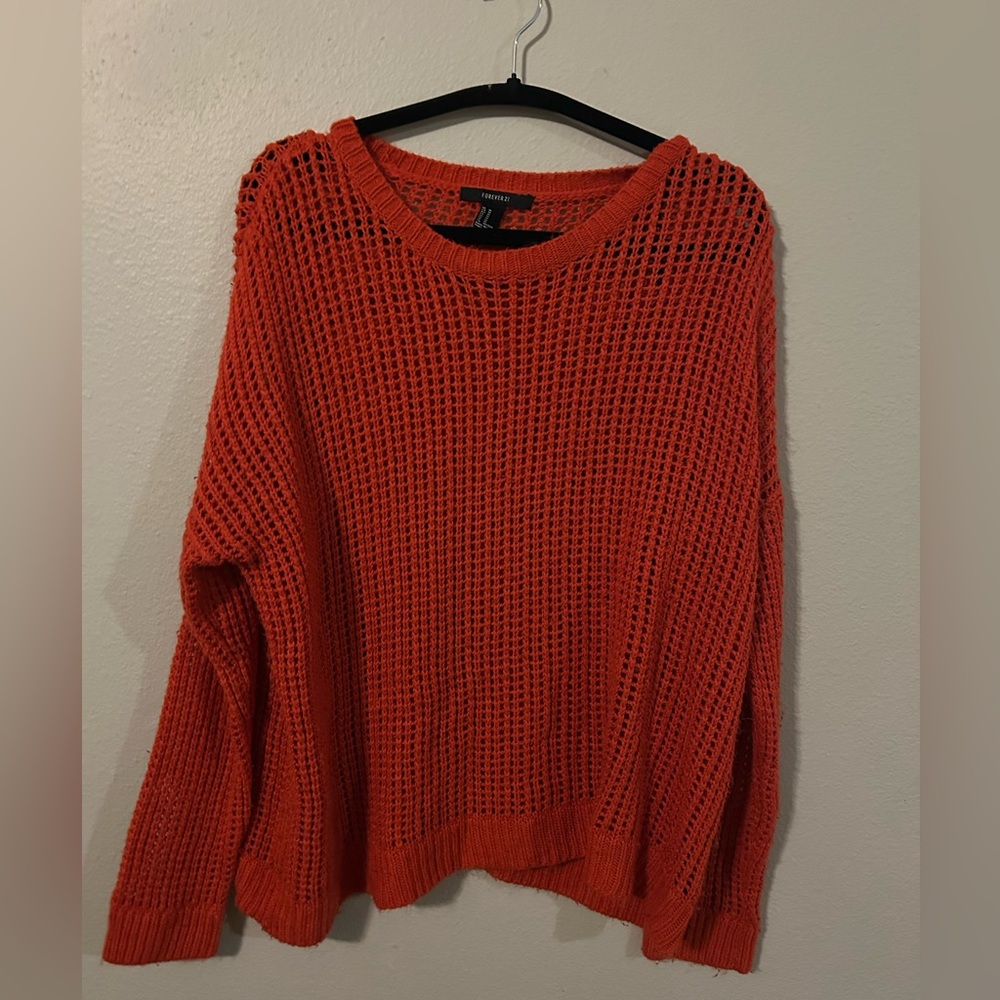 Forever 21 red knit sweater size medium